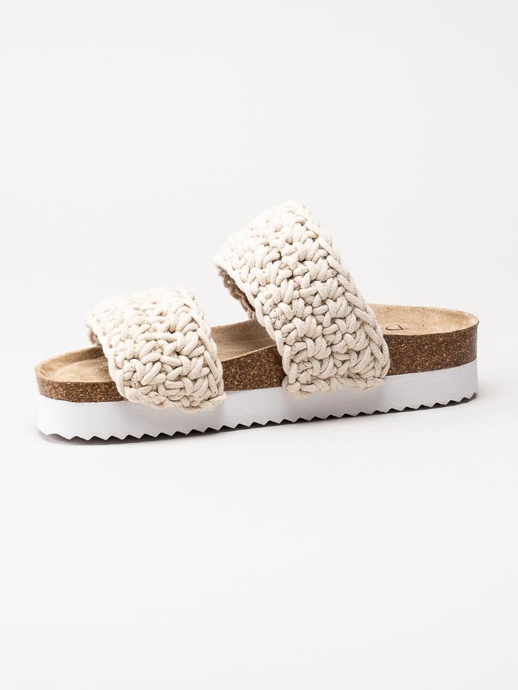 Duffy - Beige slip in sandaler grovt virkade