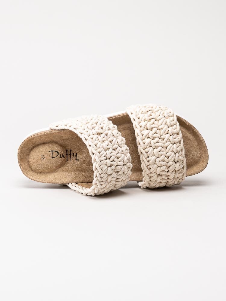 Duffy - Beige slip in sandaler grovt virkade