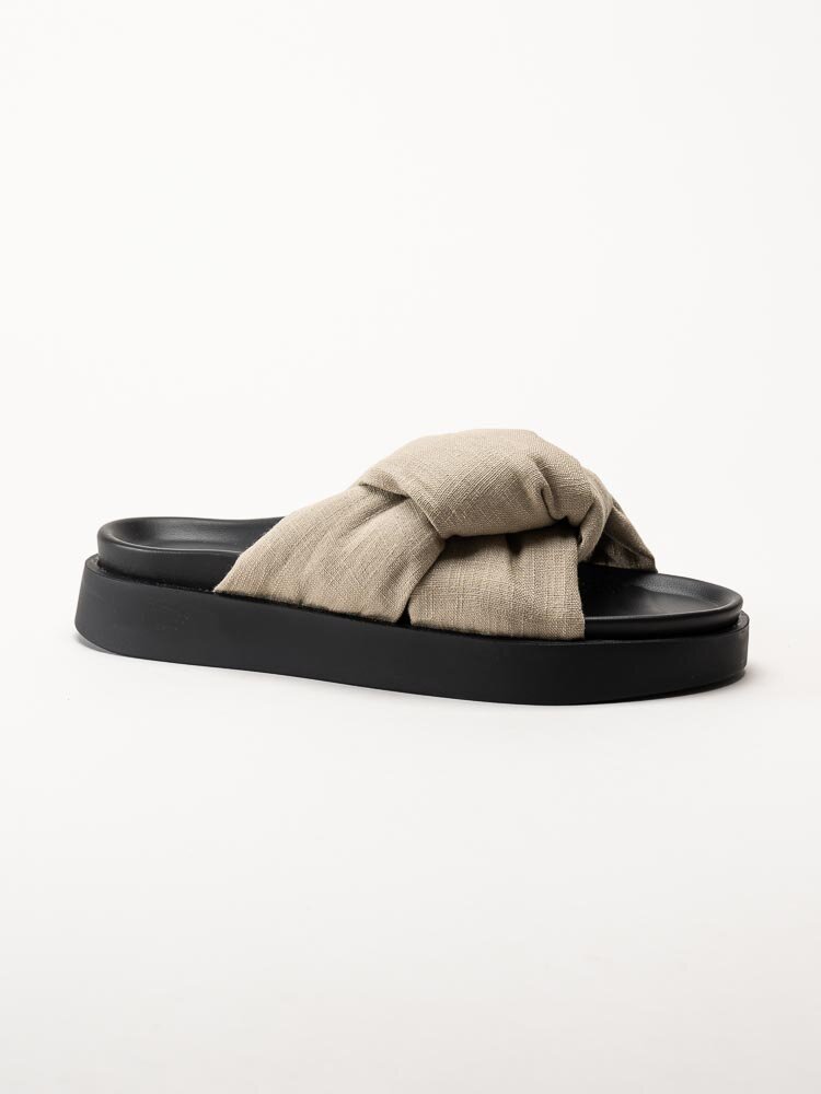 Inuikii - Oversized Linen Knot - Beige slip in sandaler