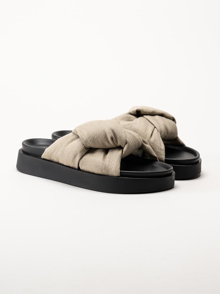 Inuikii - Oversized Linen Knot - Beige slip in sandaler