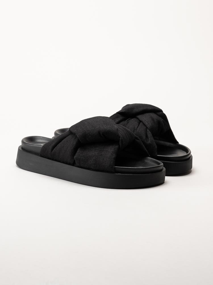Inuikii - Oversized Linen Knot - Svarta slip in sandaler