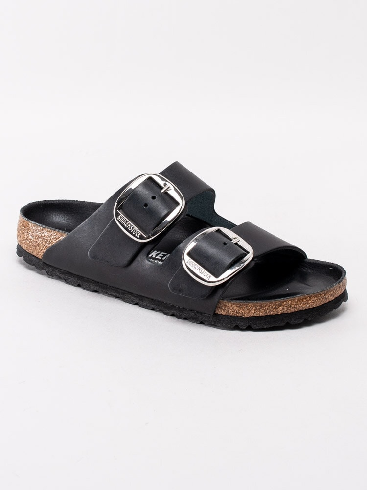 Birkenstock - Arizona Big Buckle Narrow - Svarta slip in sandaler med stora spännen