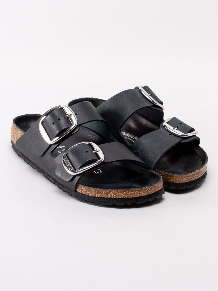 Birkenstock - Arizona Big Buckle Narrow - Svarta slip in sandaler med stora spännen