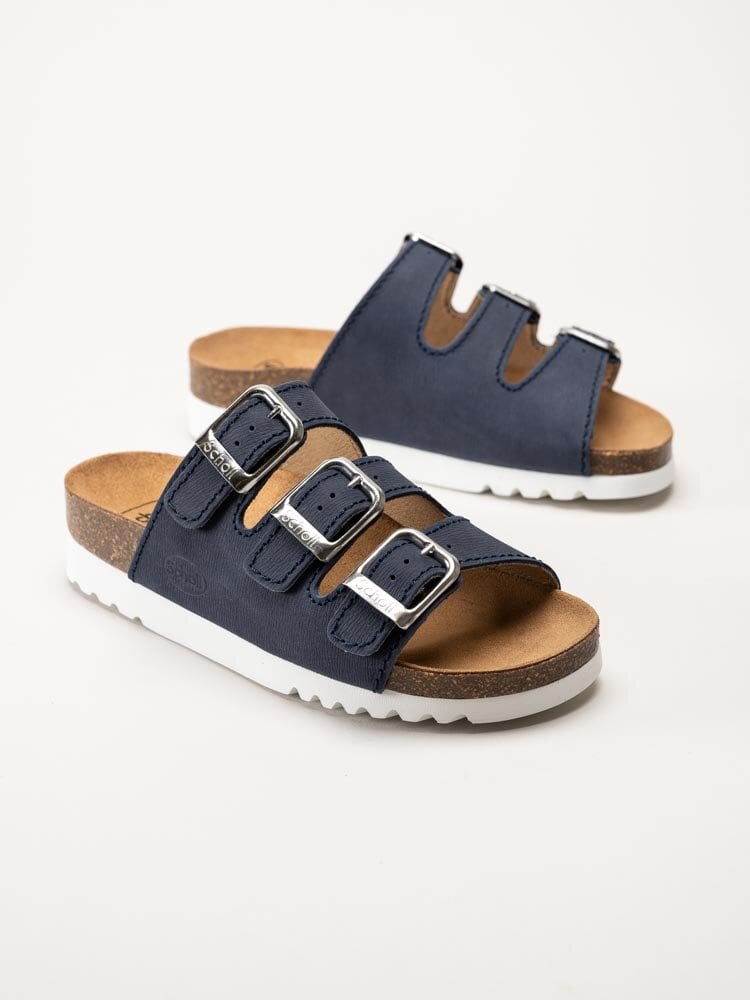 Scholl - Rio WG AD - Mörkblå slip in sandaler i nubuck