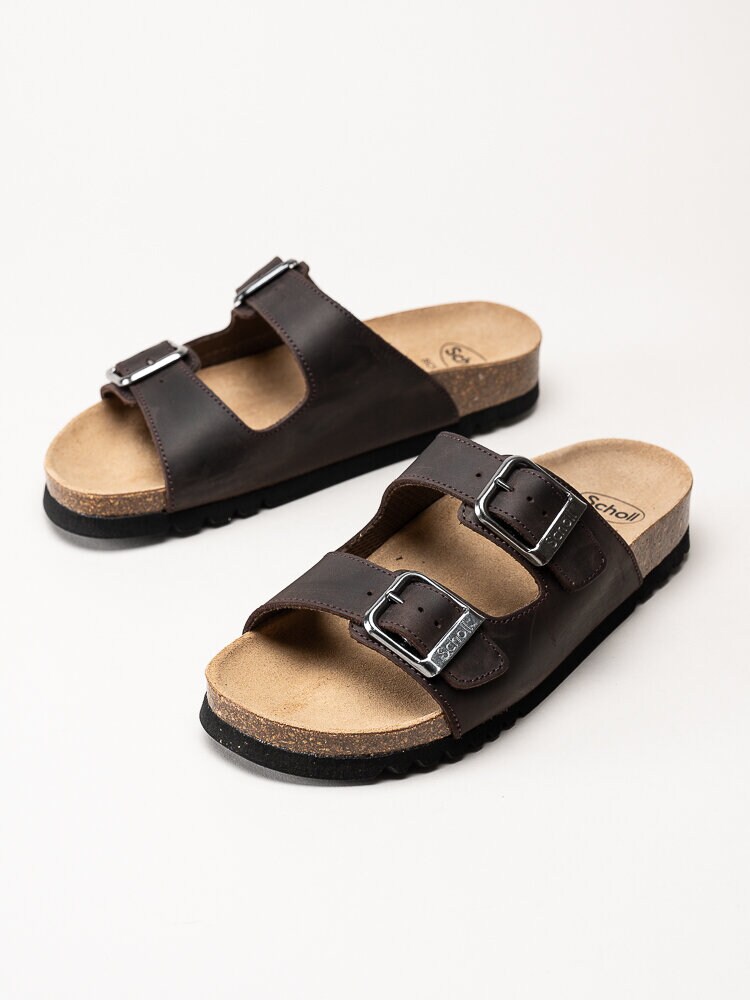 Scholl - Malaren Low AD - Bruna slip in sandaler i oljad nubuck