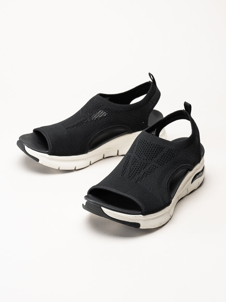 Skechers - Arch Fit Sandal - City Catch - Svarta sandaler i textil