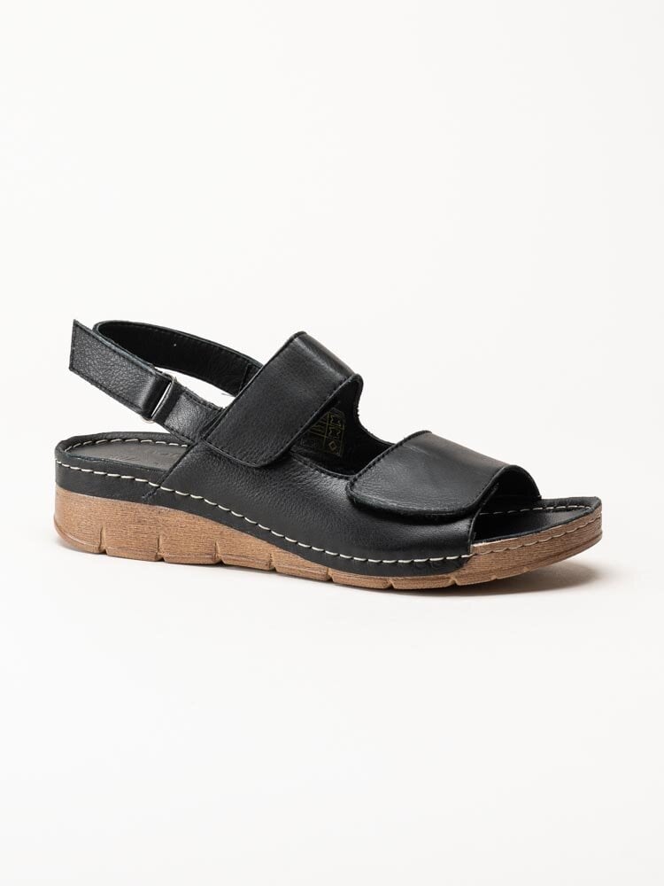 Charlotte of Sweden - Svarta sandaler i skinn