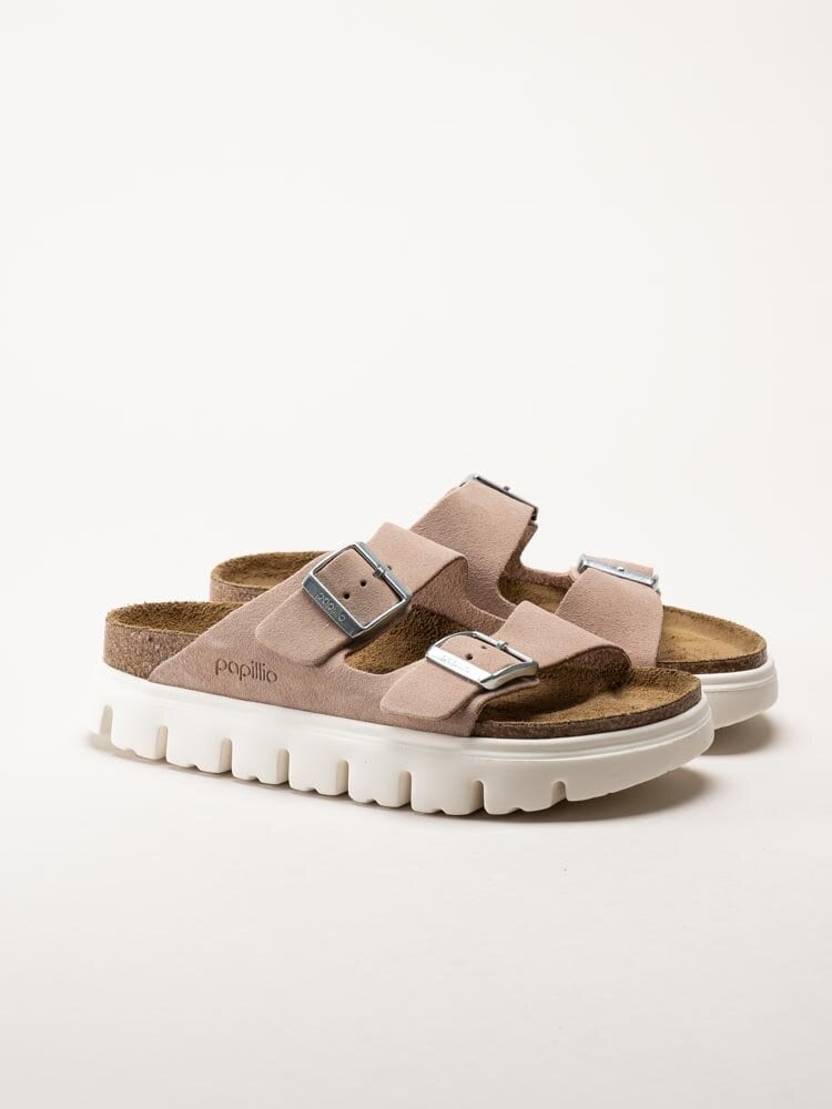 Birkenstock - Arizona Platform Suede - Gammelrosa slip in platåsandaler
