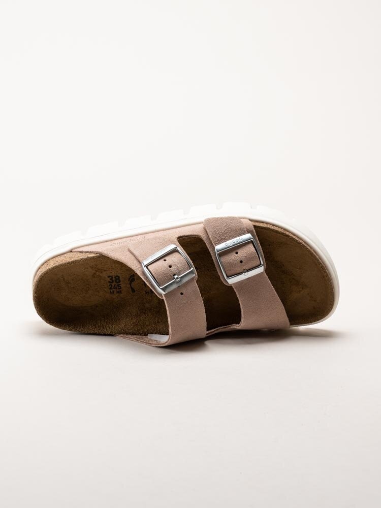 Birkenstock - Arizona Platform Suede - Gammelrosa slip in platåsandaler