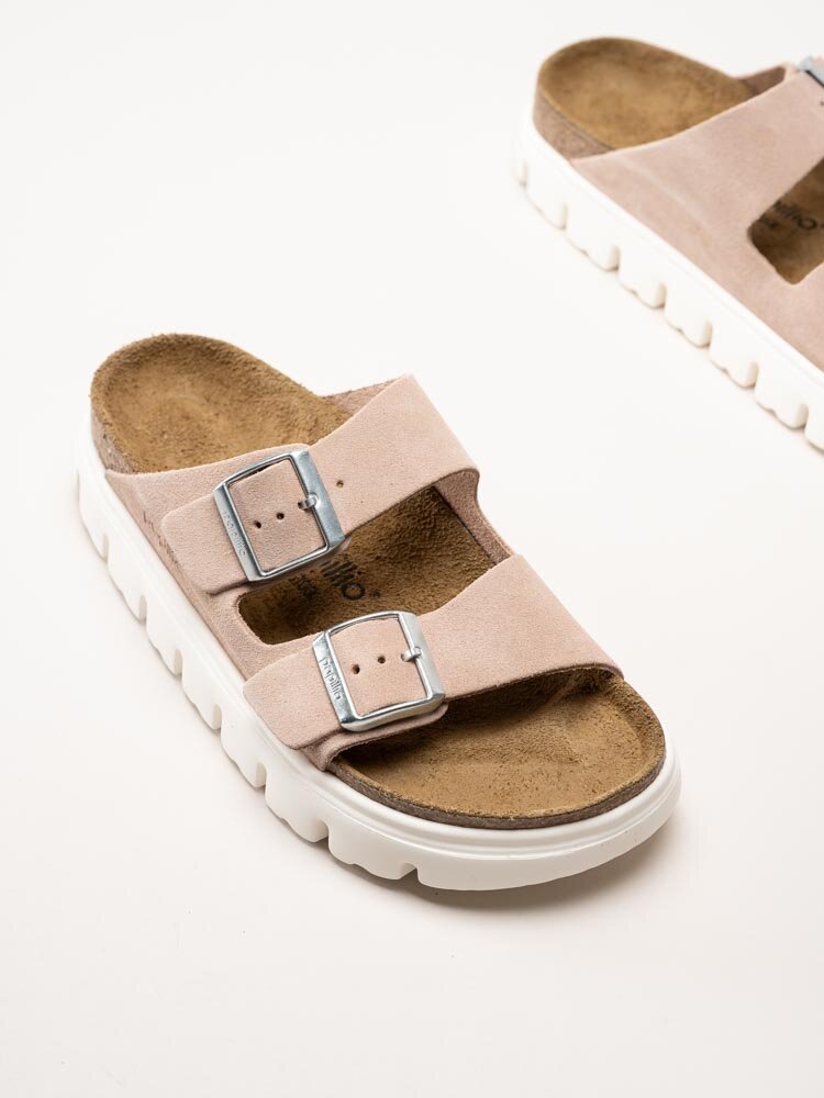 Birkenstock - Arizona Platform Suede - Gammelrosa slip in platåsandaler