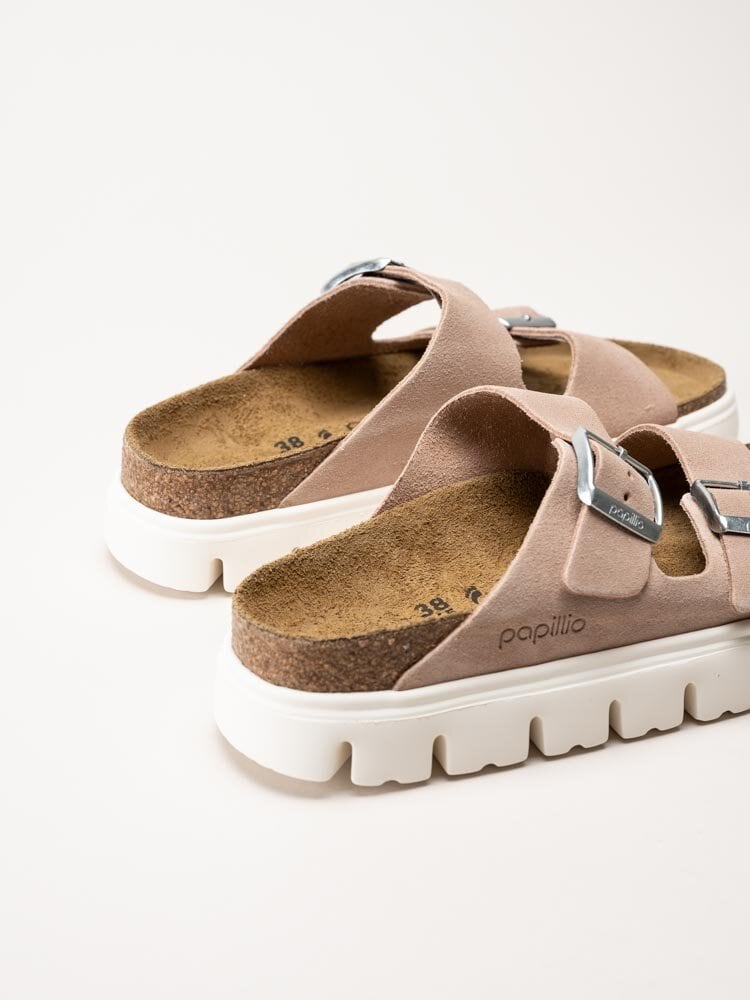 Birkenstock - Arizona Platform Suede - Gammelrosa slip in platåsandaler