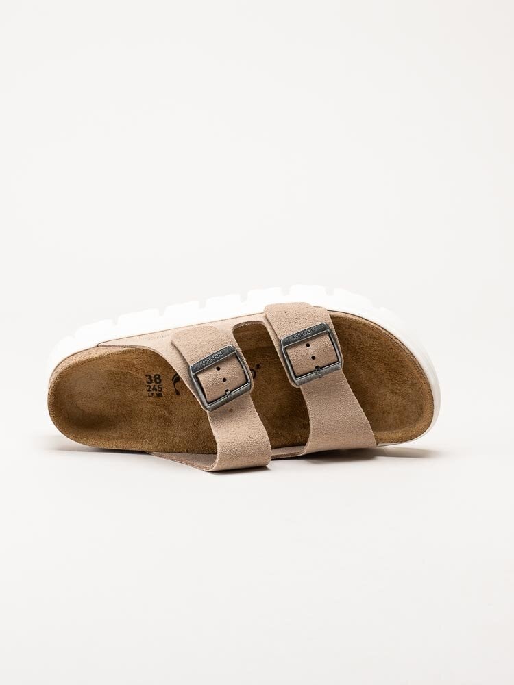 Papillio by Birkenstock - Arizona Platform Suede - Beige slip in platåsdandaler