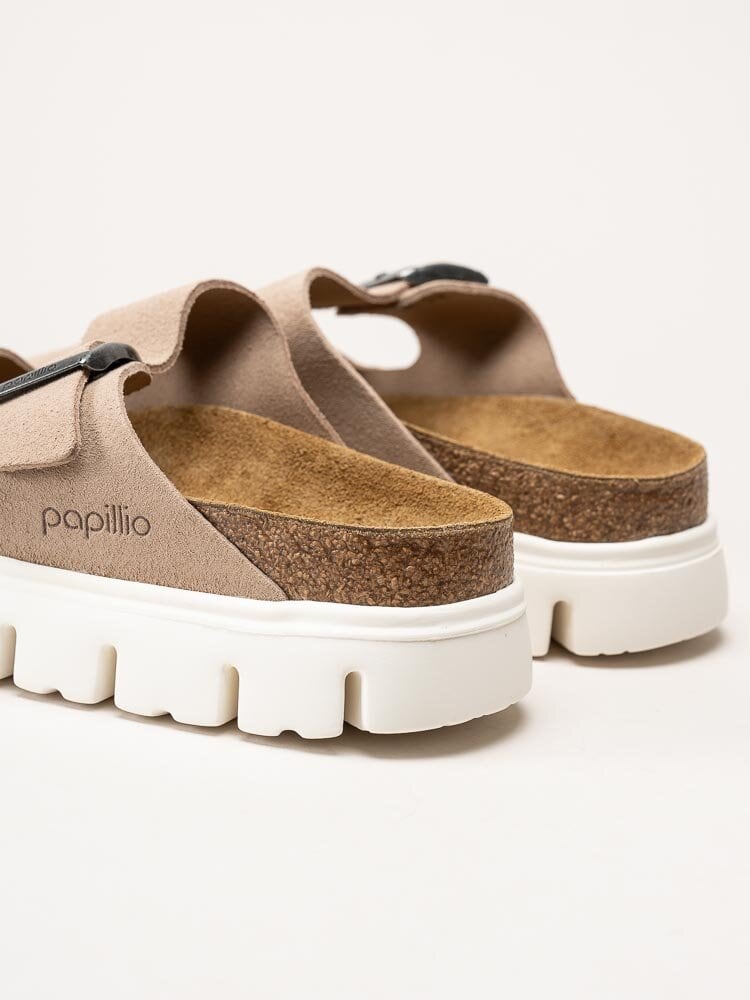Papillio by Birkenstock - Arizona Platform Suede - Beige slip in platåsdandaler