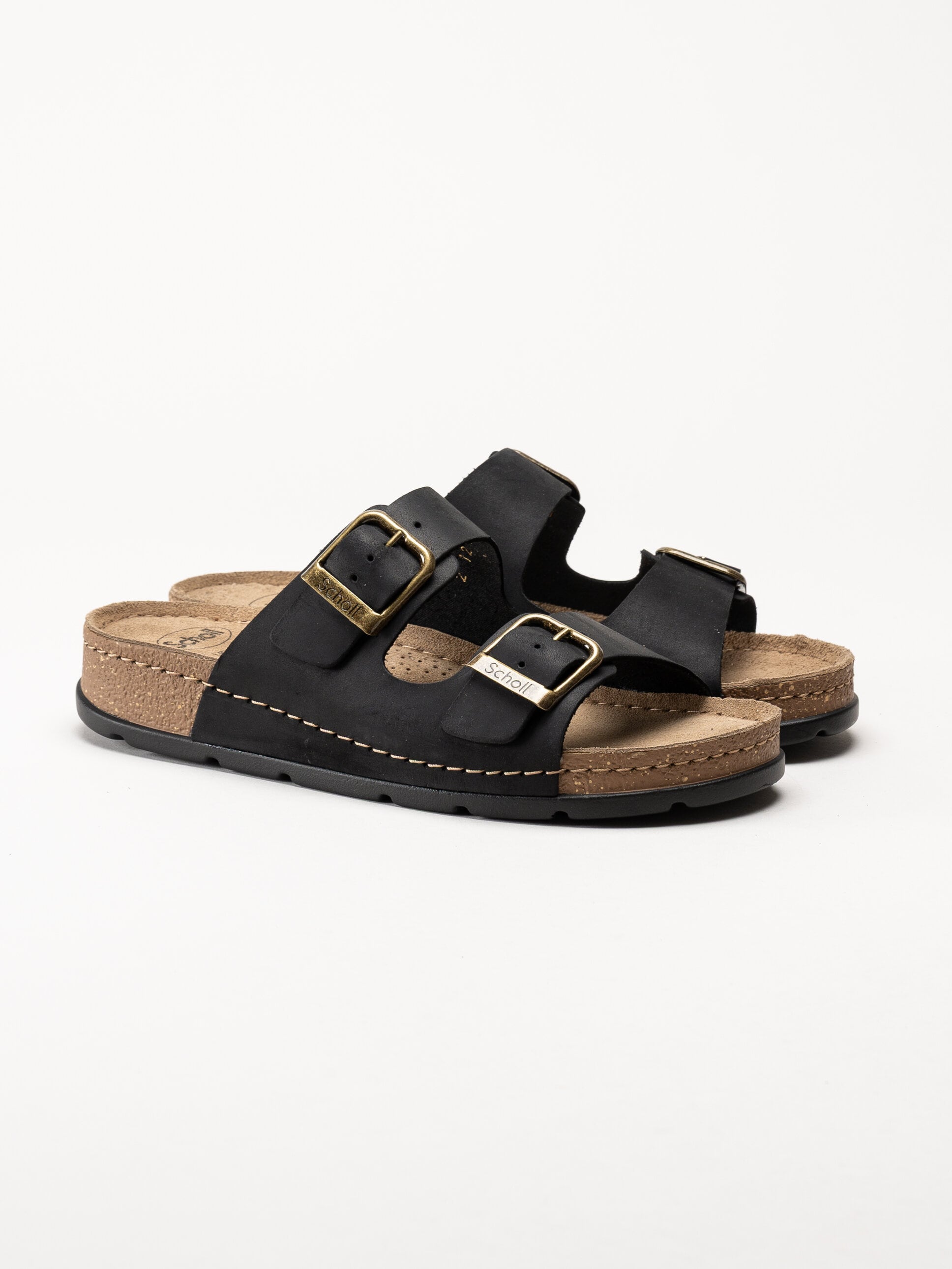Scholl - Bora Malaren - Svarta slip in sandaler i oljad nubuck