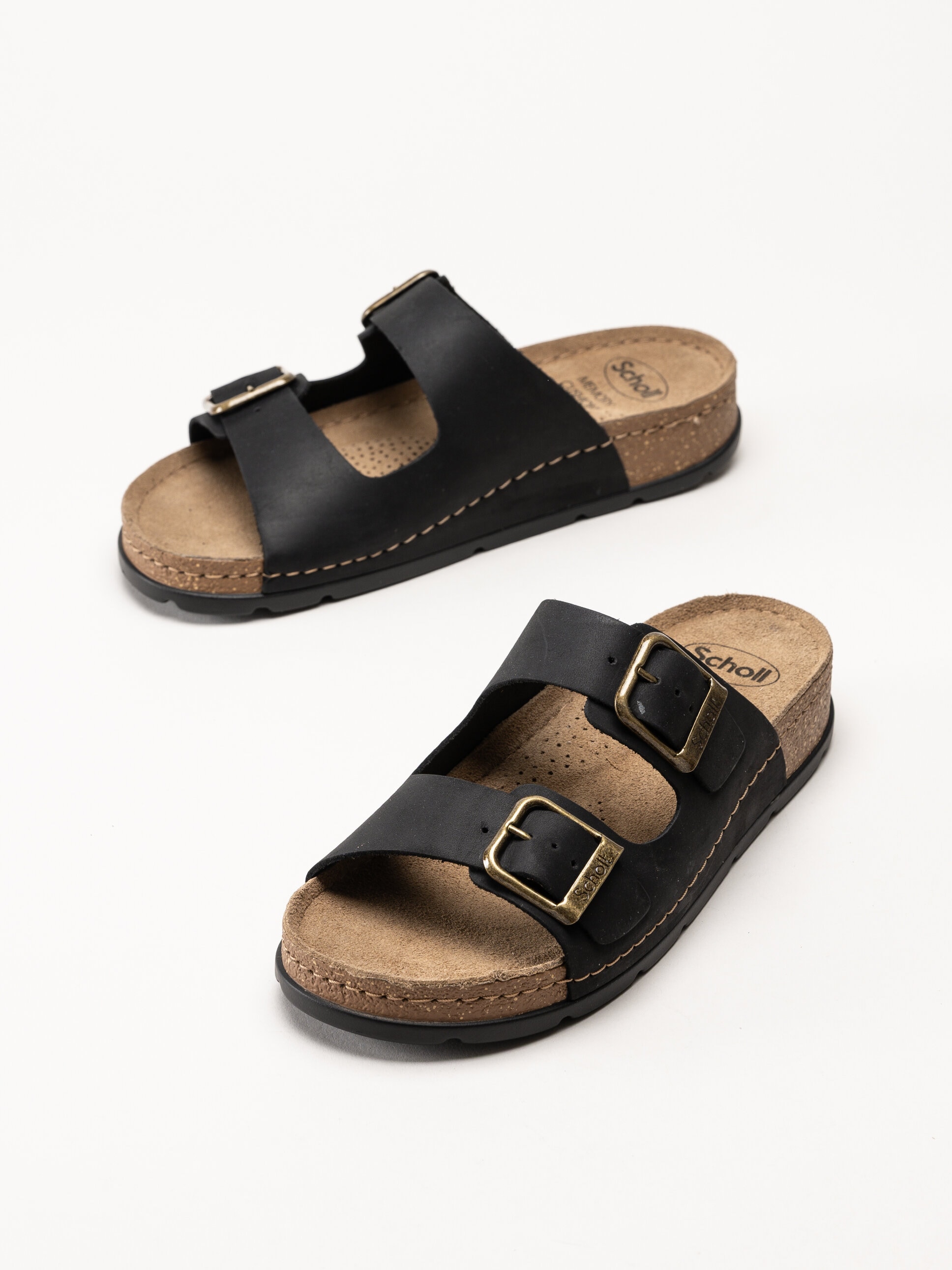 Scholl - Bora Malaren - Svarta slip in sandaler i oljad nubuck