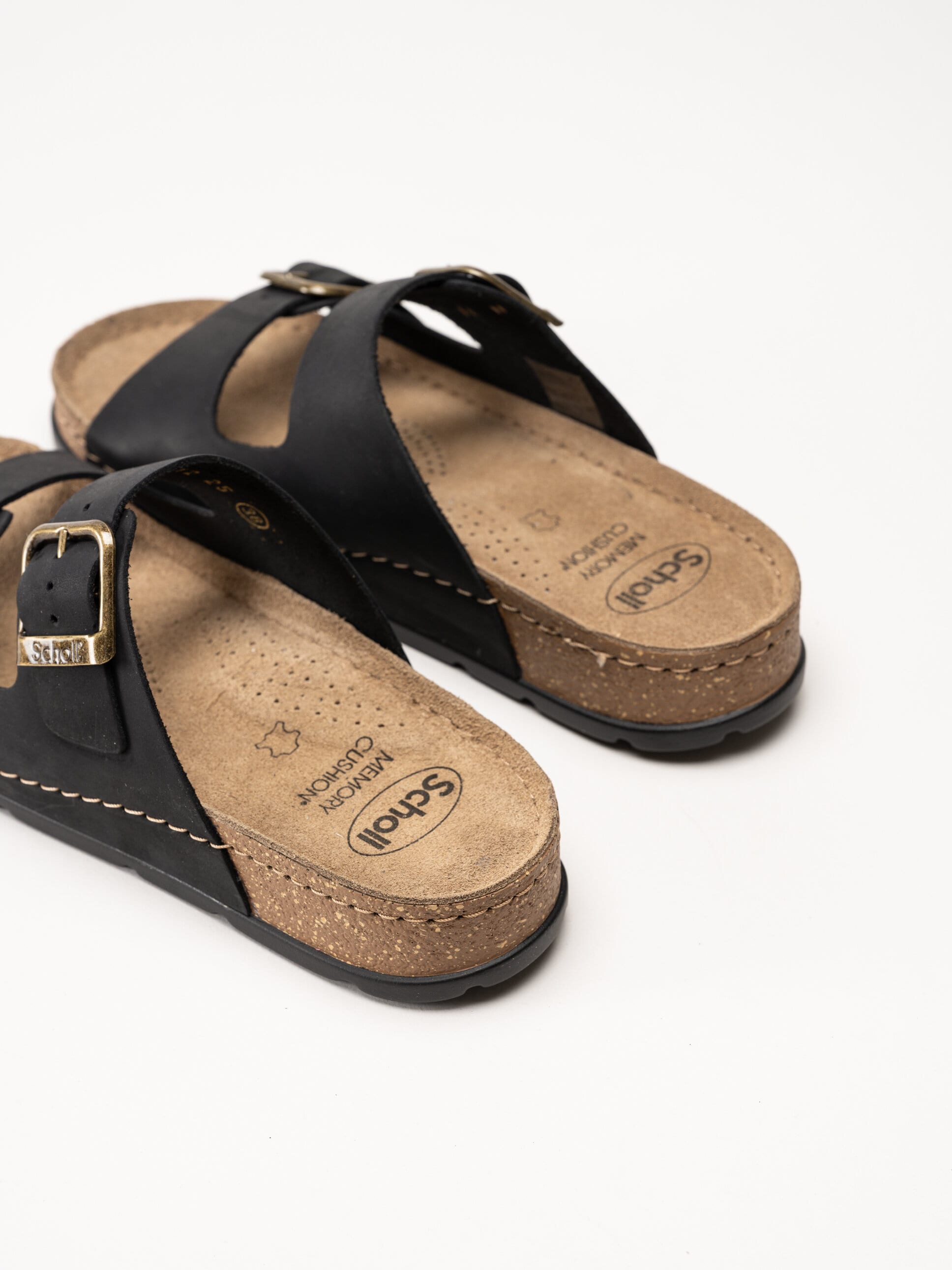 Scholl - Bora Malaren - Svarta slip in sandaler i oljad nubuck