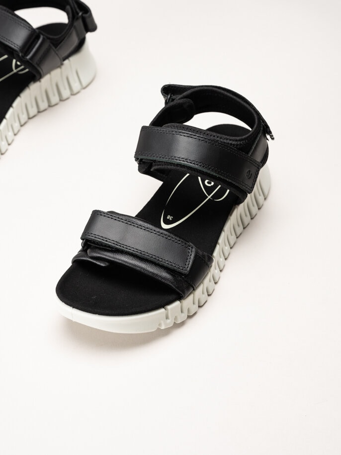 Ecco - Gruuv Sol Sandal - Svarta sportiga sandaler