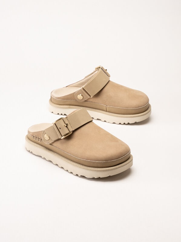 UGG - W Goldenstar Villa Clog - Beige Clogs i nubuck