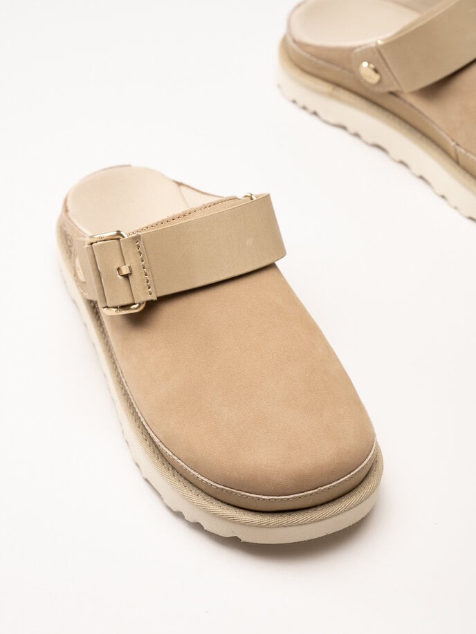 UGG - W Goldenstar Villa Clog - Beige Clogs i nubuck