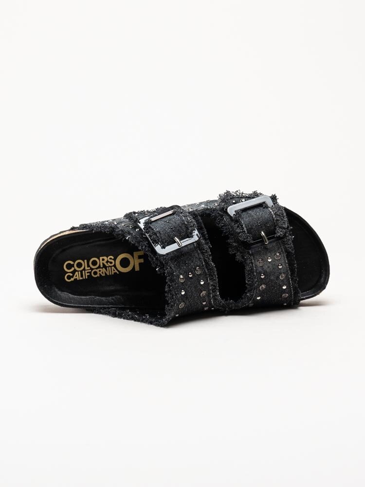 Colors of California - Svarta Bio-sandaler i textil med strass