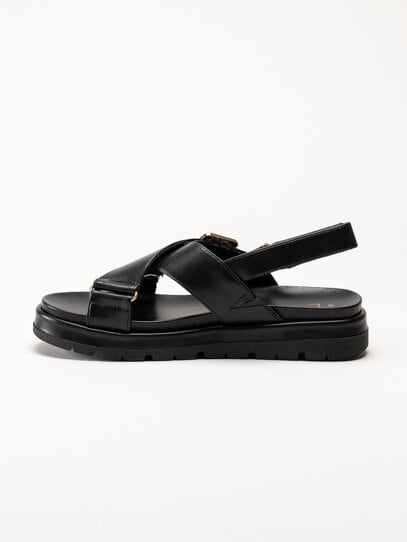 Marco Tozzi - Svarta sandaler med korslagda remmar