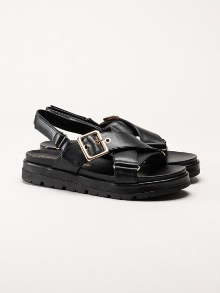 Marco Tozzi - Svarta sandaler med korslagda remmar