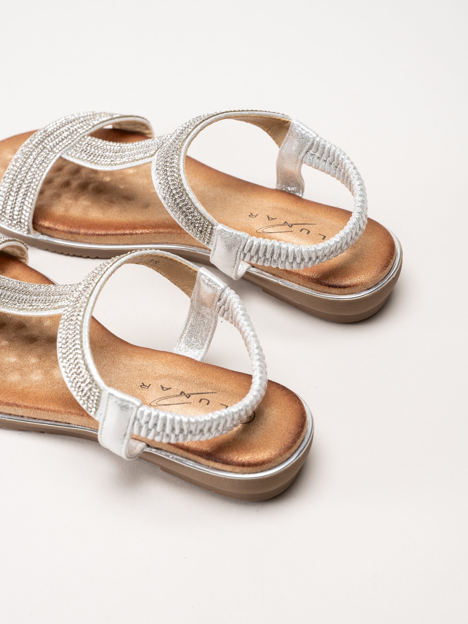 Lunar - 246ESTA - Silver strassandaler med T-sleif