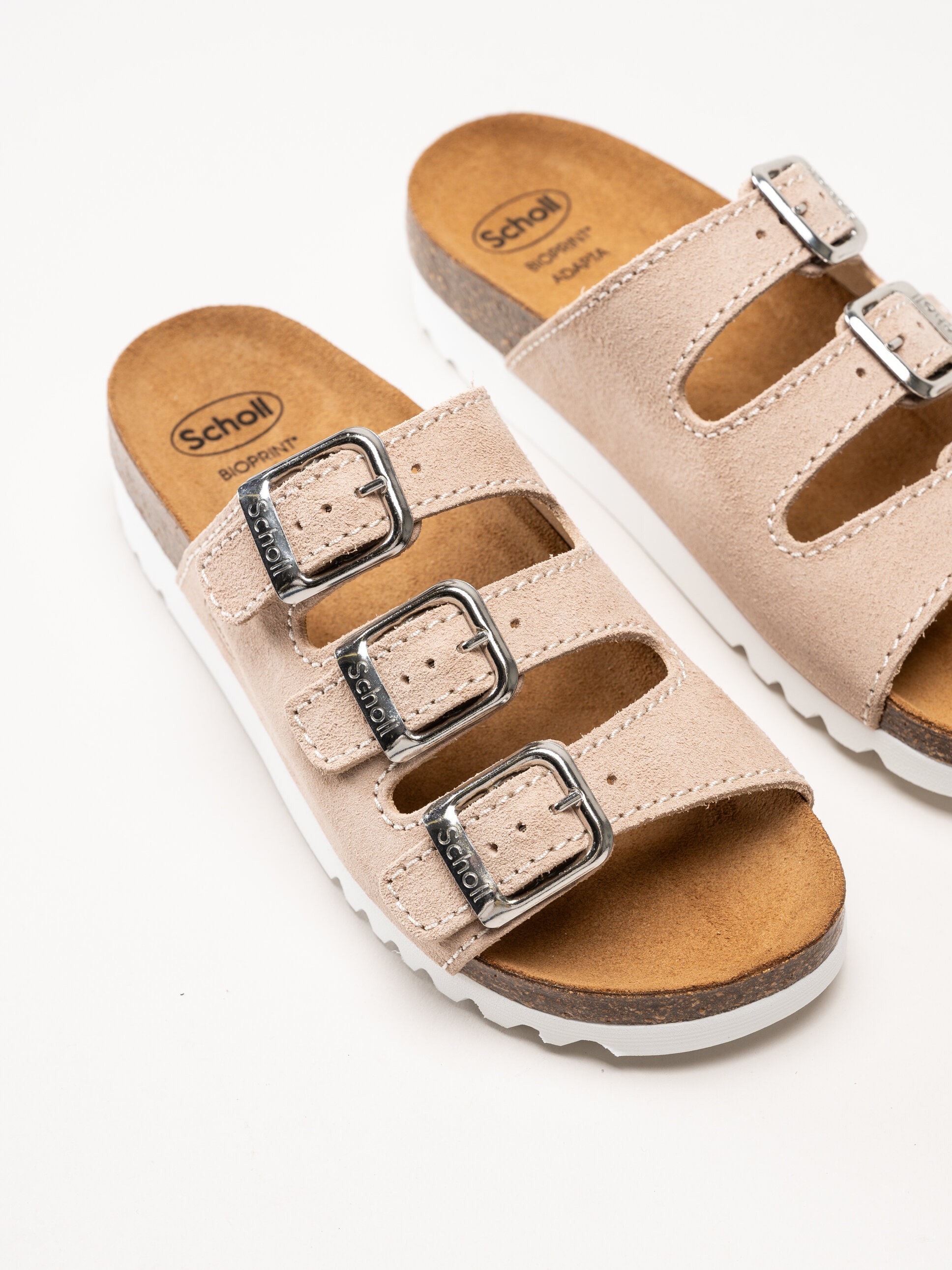 Scholl - Rio WG AD - Ljusrosa slip in sandaler i mocka