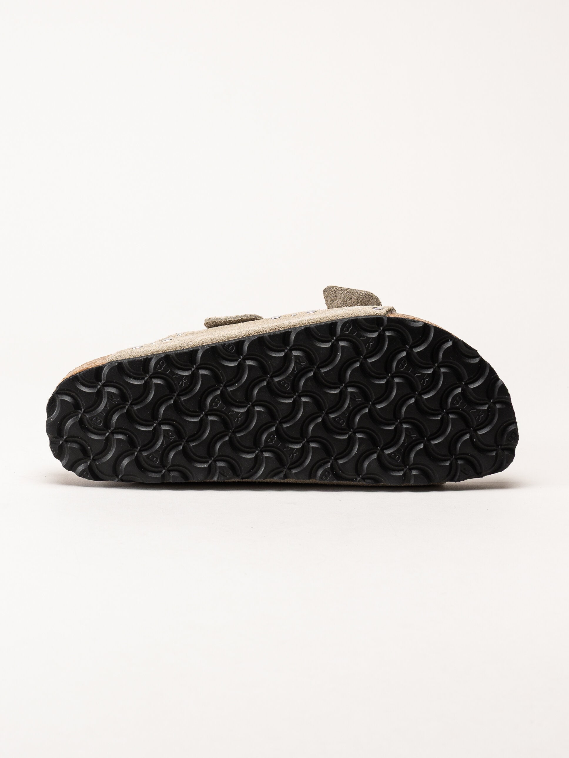 Birkenstock - Arizona Rivet Border - Beige slip in sandaler i mocka med nitar