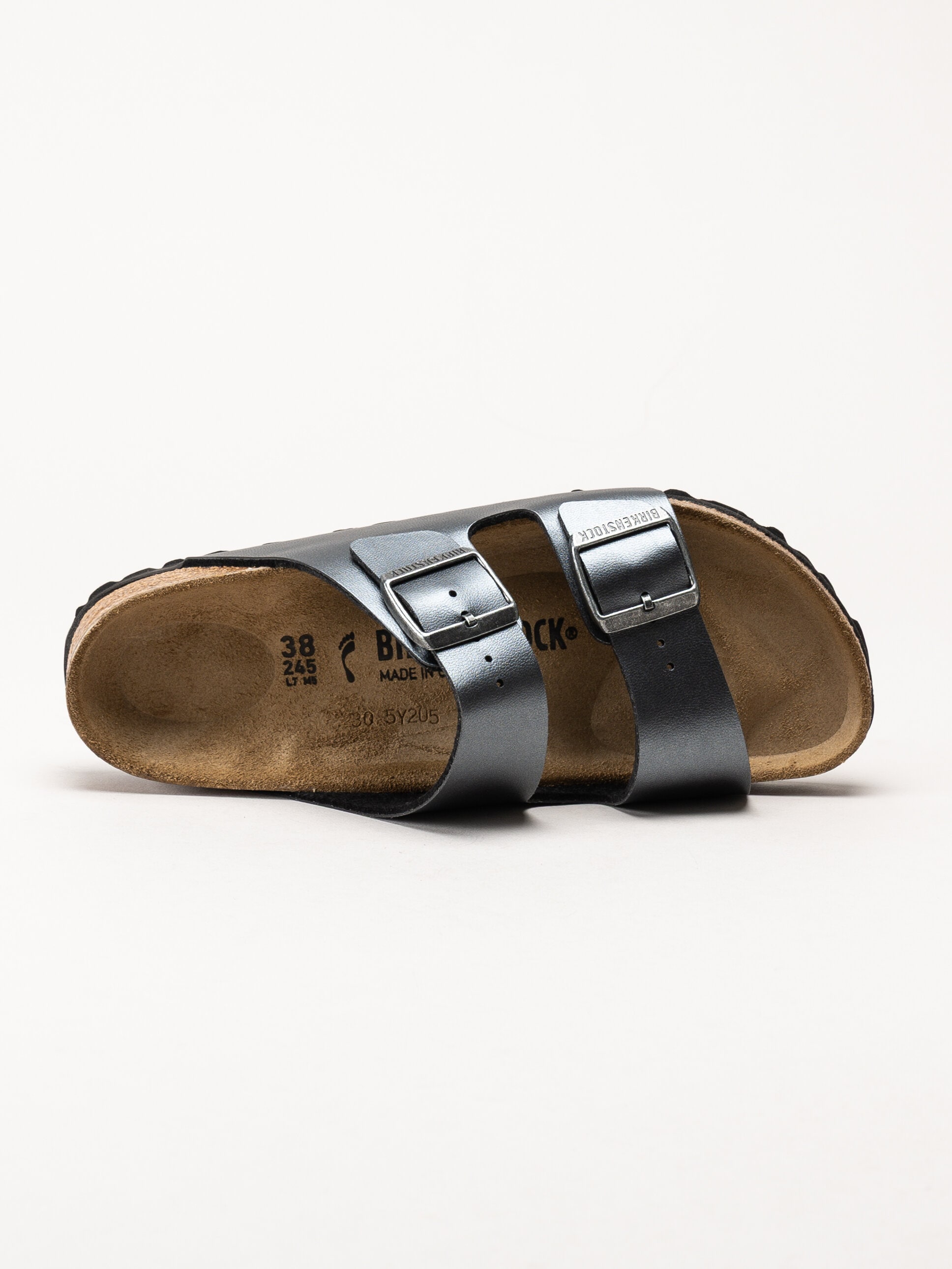 Birkenstock - Arizona Birko Flor - Grå metallic slip in sandaler
