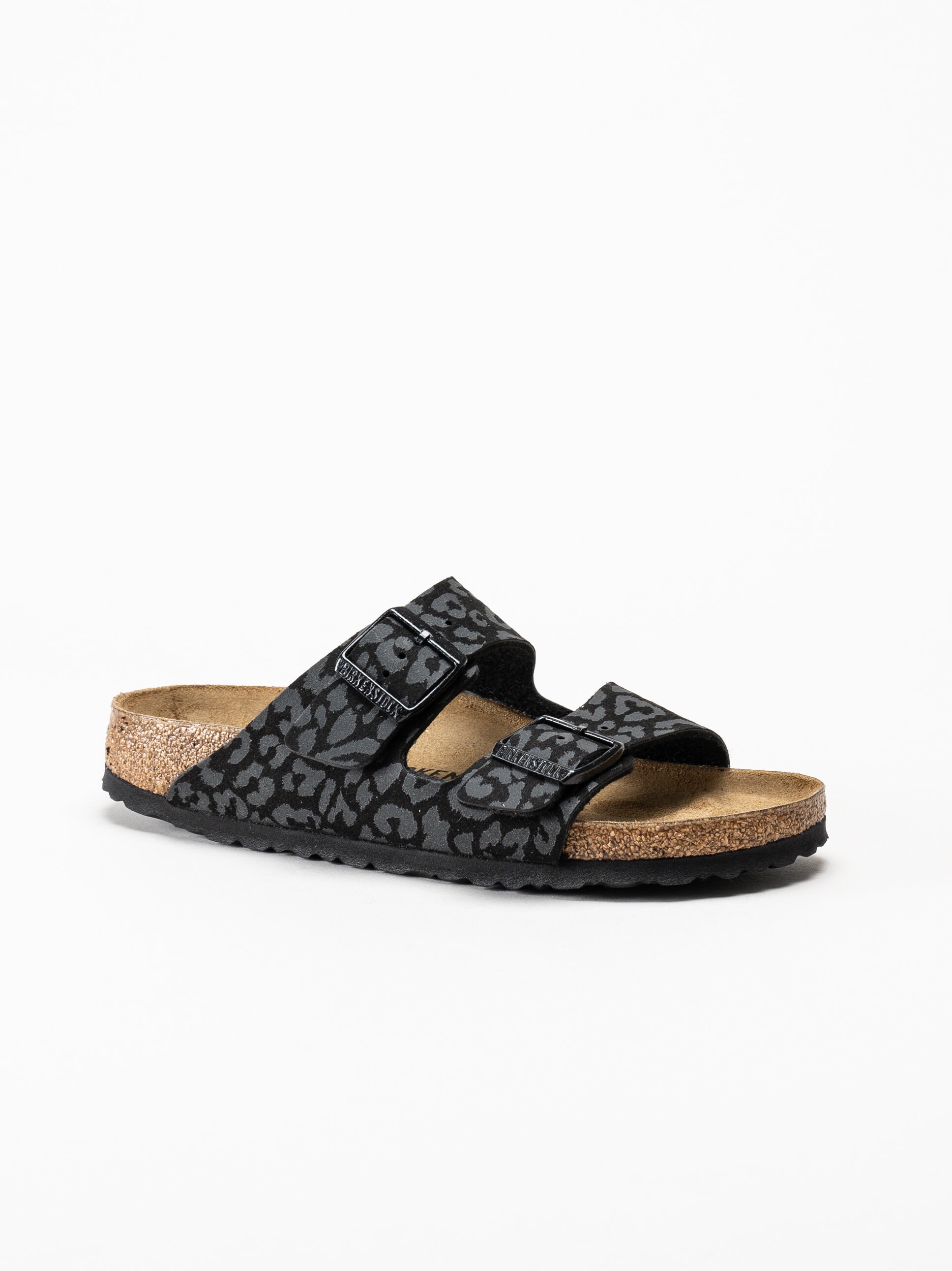 Birkenstock - Arizona BS Synt - Svarta slip in sandaler med print