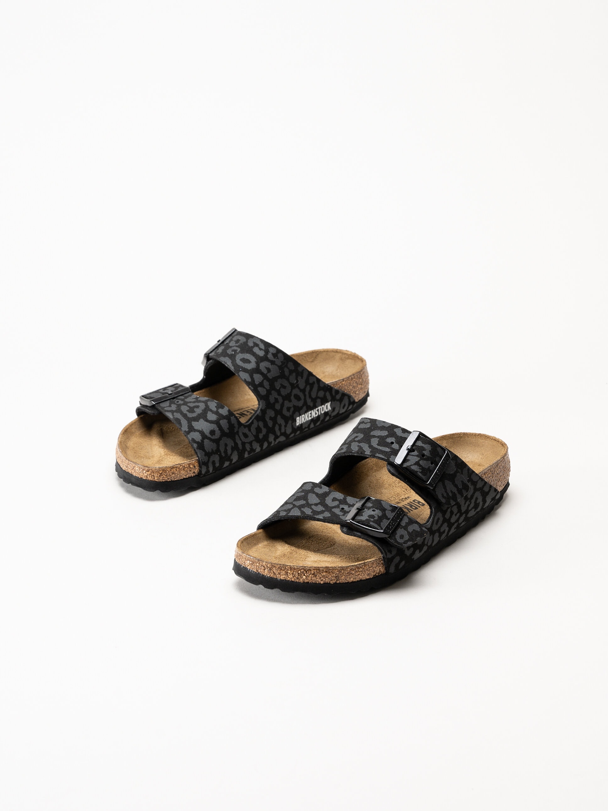 Birkenstock - Arizona BS Synt - Svarta slip in sandaler med print