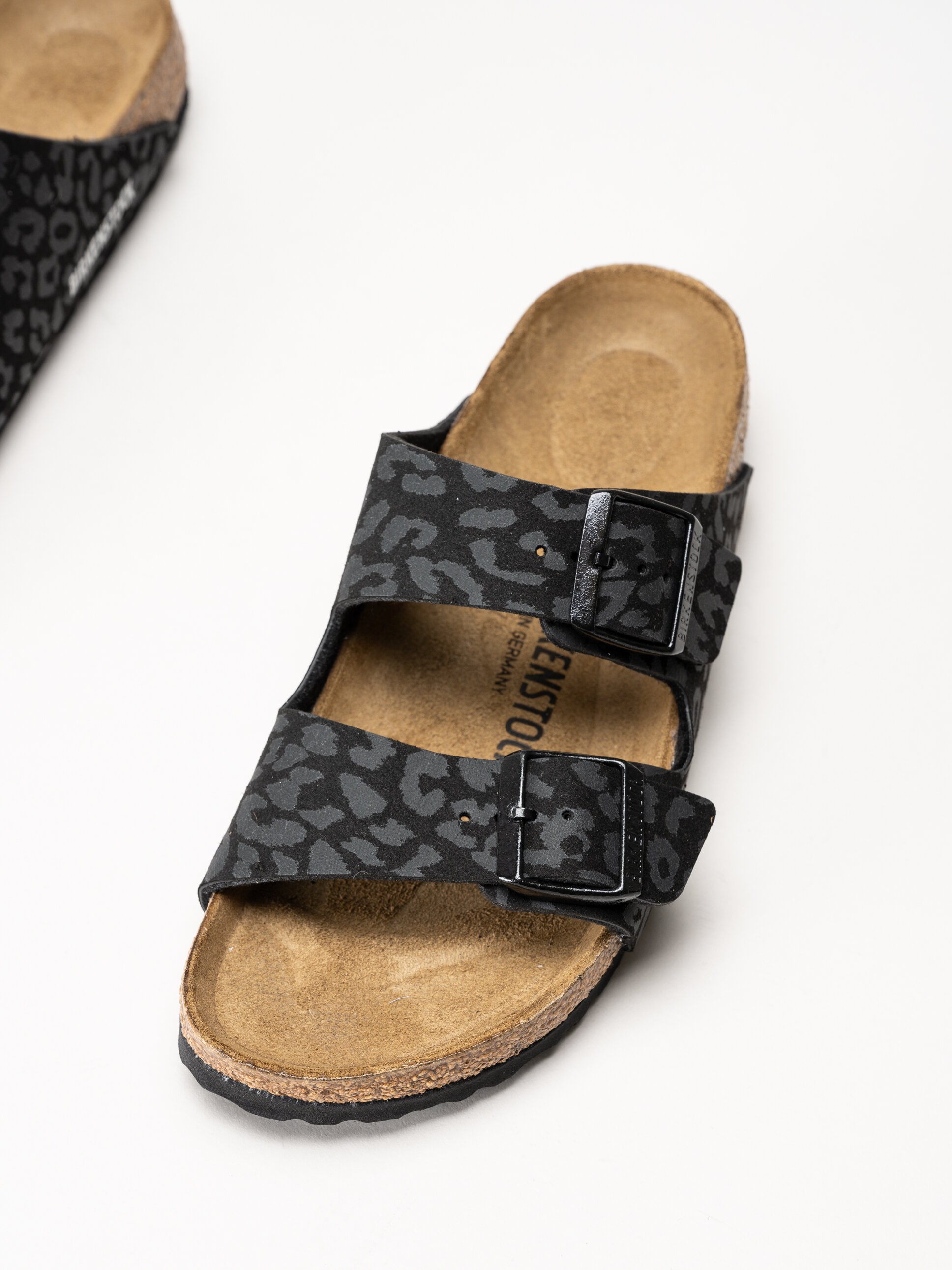 Birkenstock - Arizona BS Synt - Svarta slip in sandaler med print