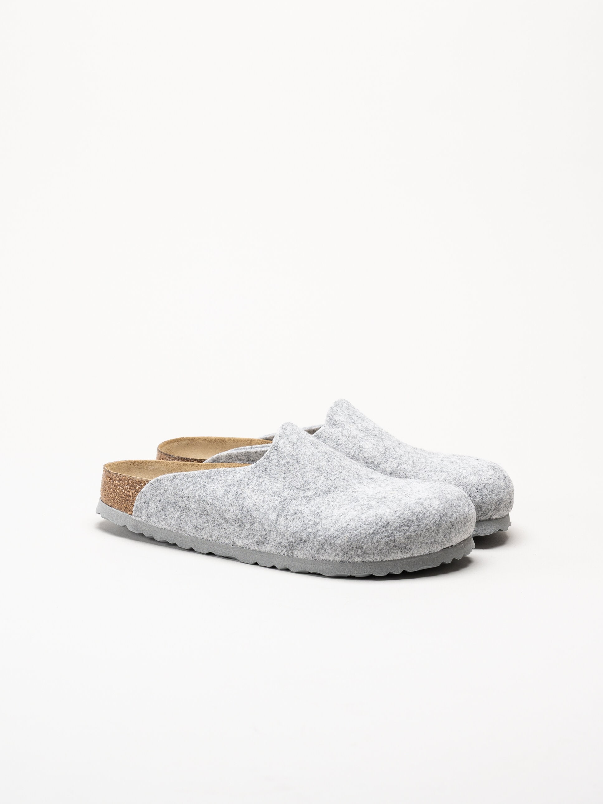 Birkenstock - Amsterdam Wool Felt - Ljusgrå tofflor i ullfilt