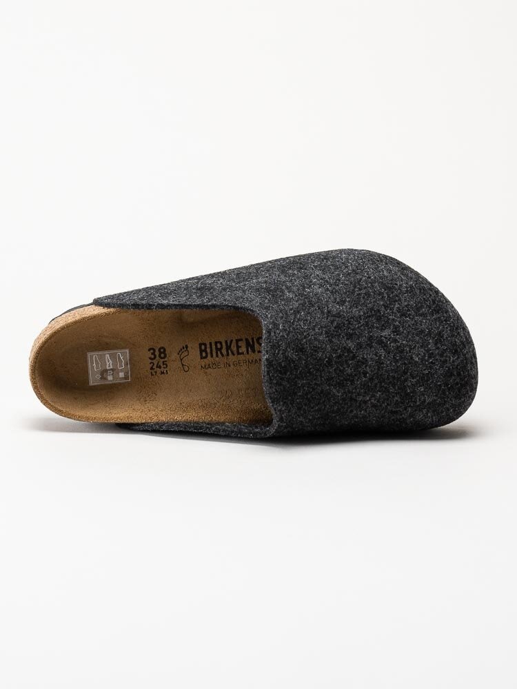 Birkenstock - Amsterdam Wool Felt - Mörkgrå tofflor i ullfilt