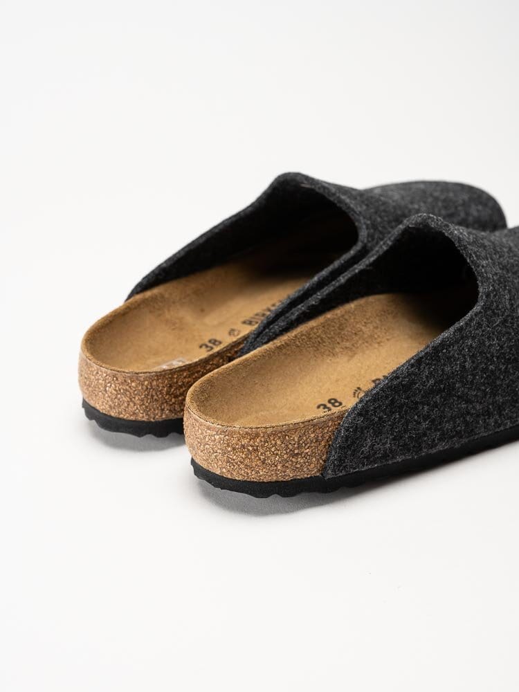 Birkenstock - Amsterdam Wool Felt - Mörkgrå tofflor i ullfilt