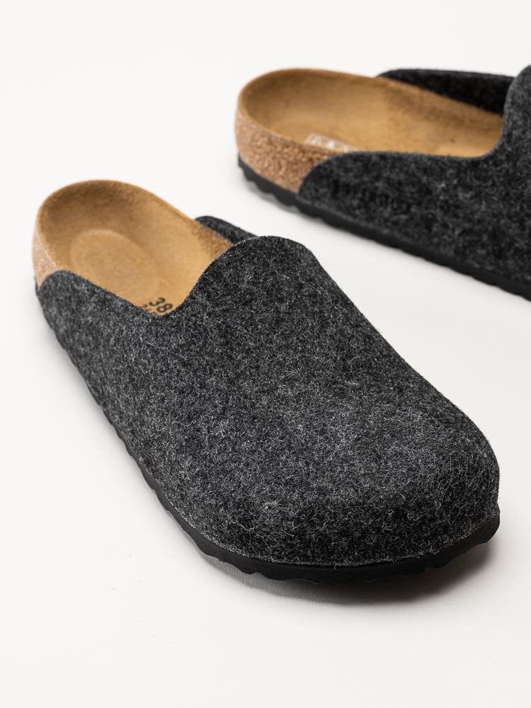 Birkenstock - Amsterdam Wool Felt - Mörkgrå tofflor i ullfilt