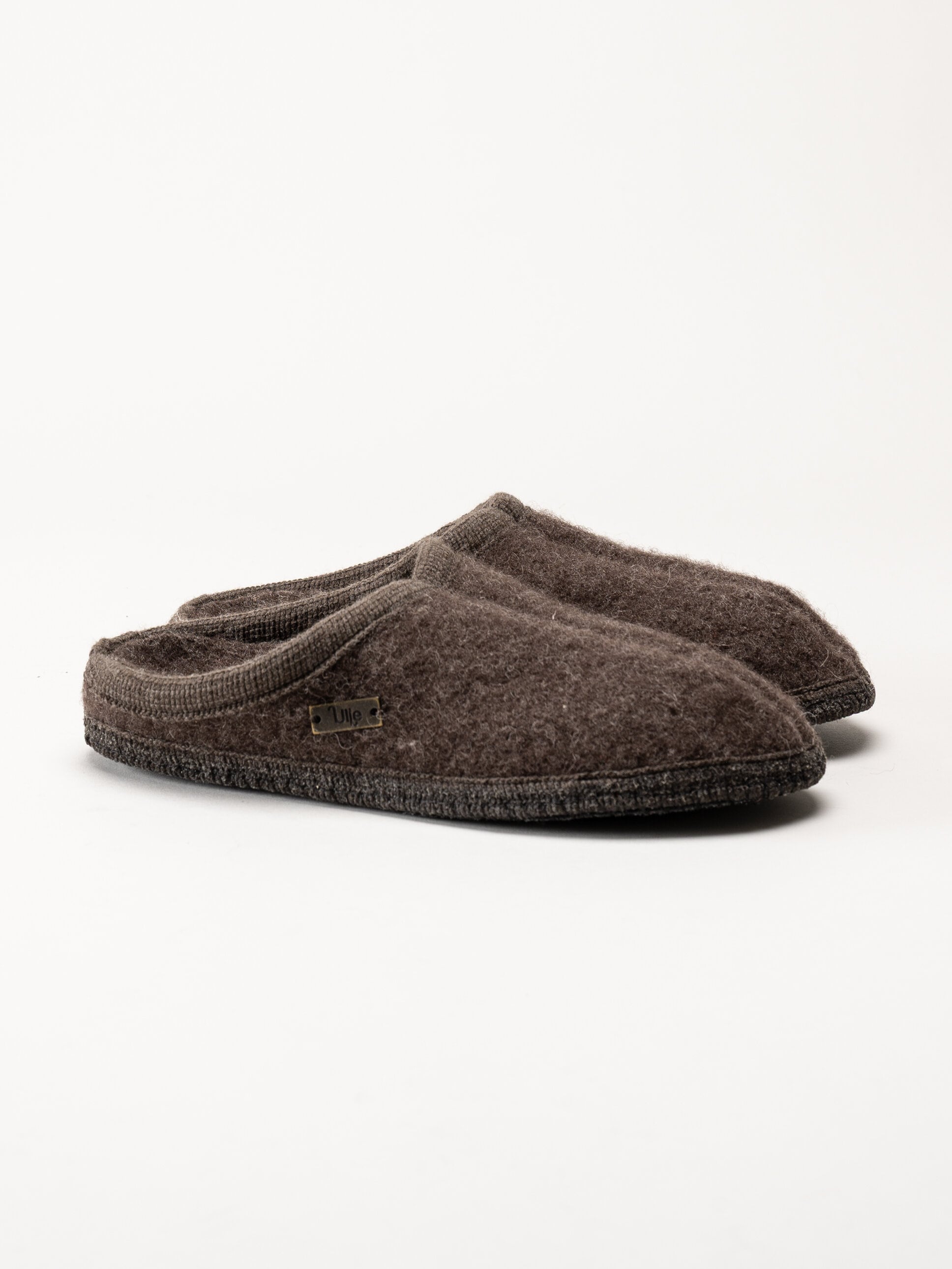 Ulle - Ulle Original - Mörkbruna slip in tofflor i ull