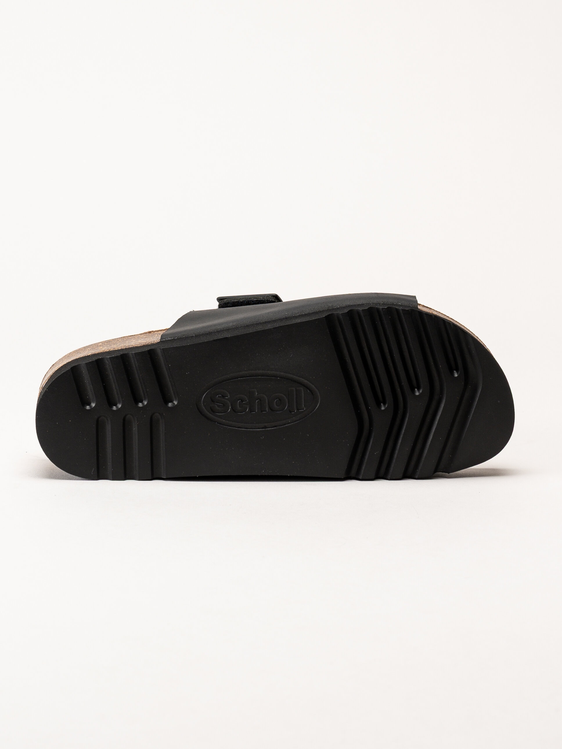 Scholl - Monterey 2 Straps - Svarta slip in sandaler i oljat skinn