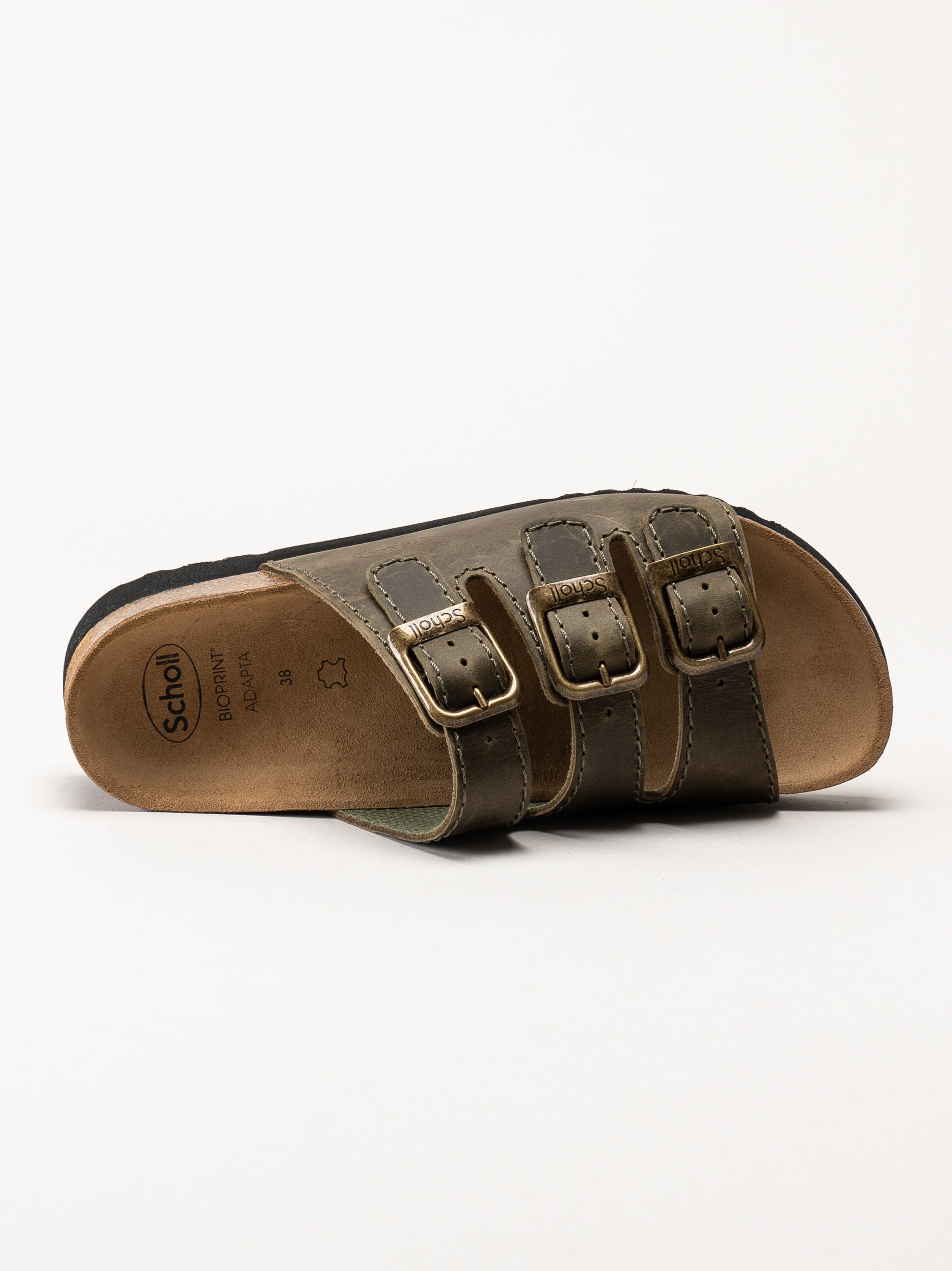 Scholl - Rio WG AD - Gröna slip in sandaler i oljat skinn