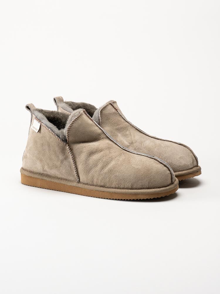 Shepherd - Annie - Grå slip on fårskinnstofflor