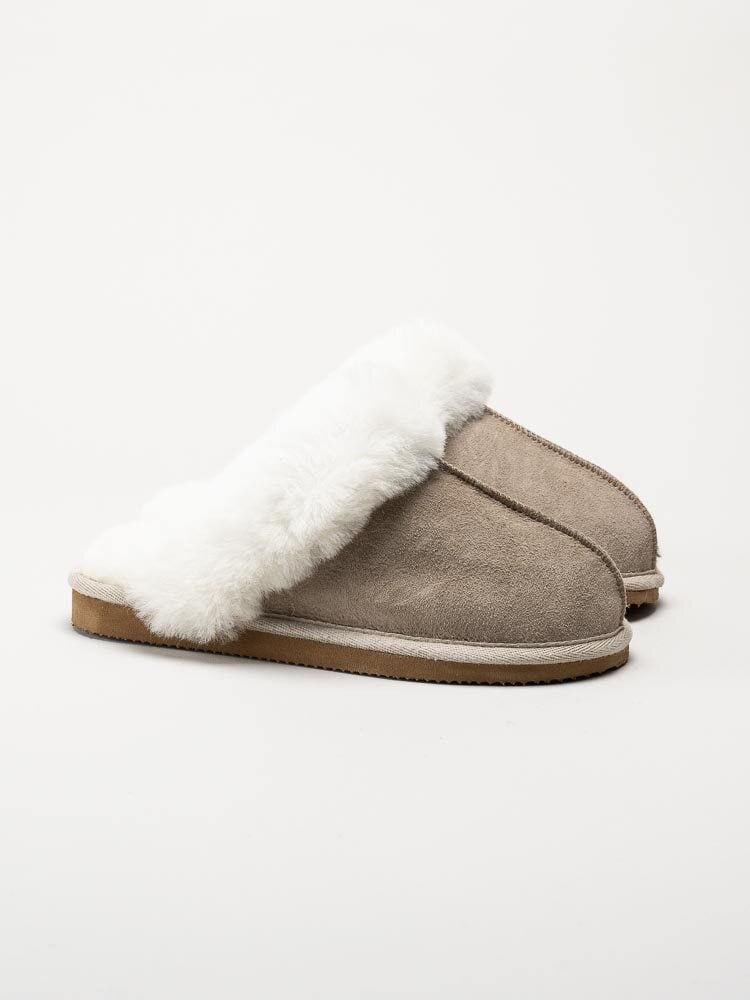 Shepherd - Jessica - Grå slip in fårskinnstofflor