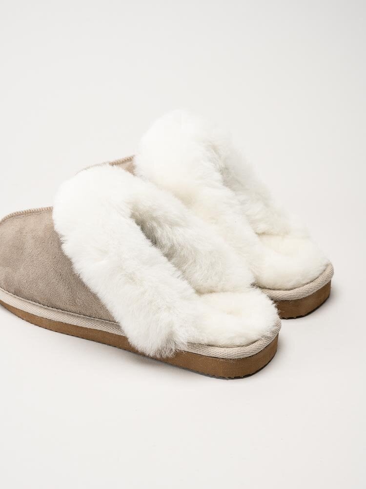 Shepherd - Jessica - Grå slip in fårskinnstofflor