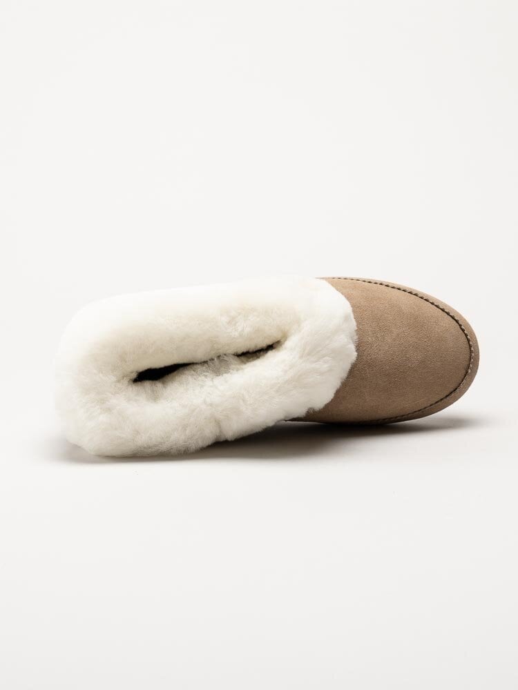 Shepherd - Emmy - Beige slip on fårskinnstofflor