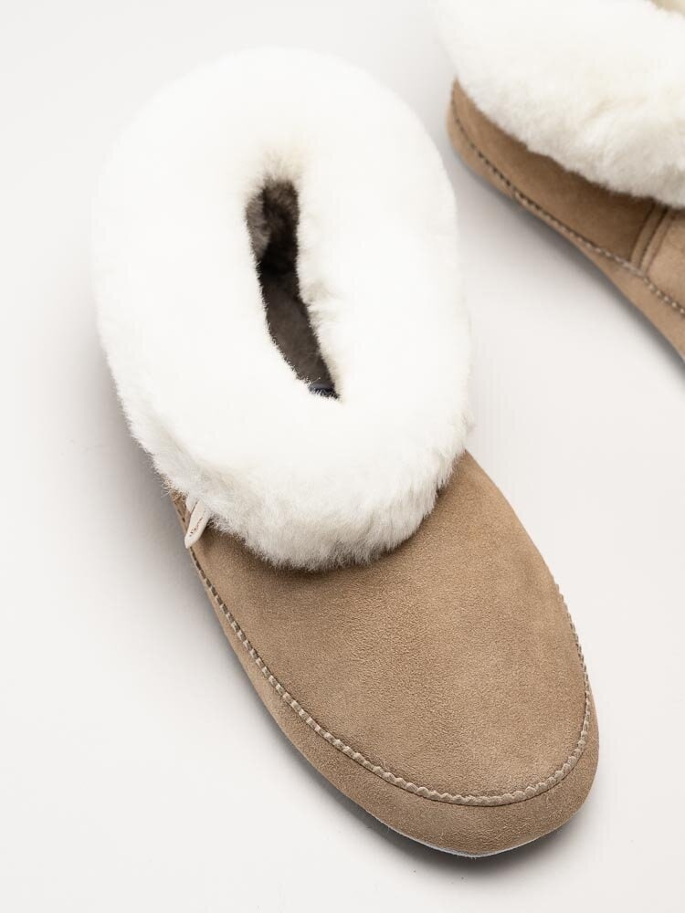 Shepherd - Emmy - Beige slip on fårskinnstofflor