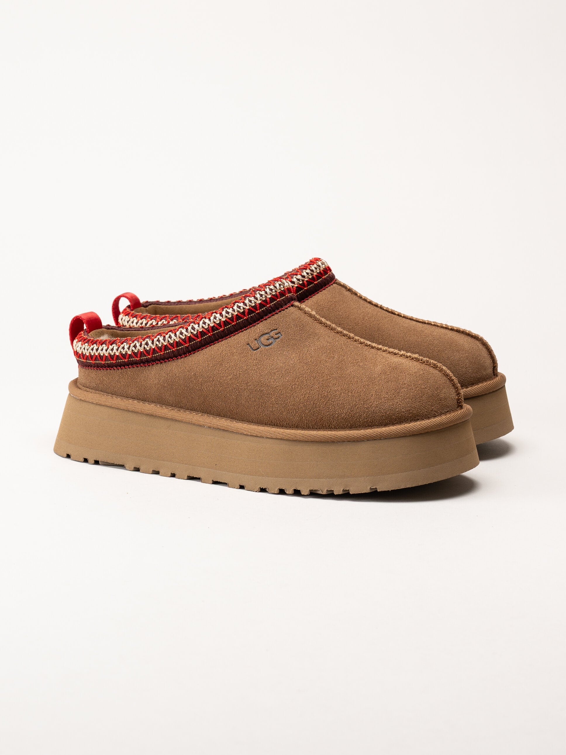 UGG - W Tazz II - Ljusbruna fårskinnsfodrade tofflor i mocka
