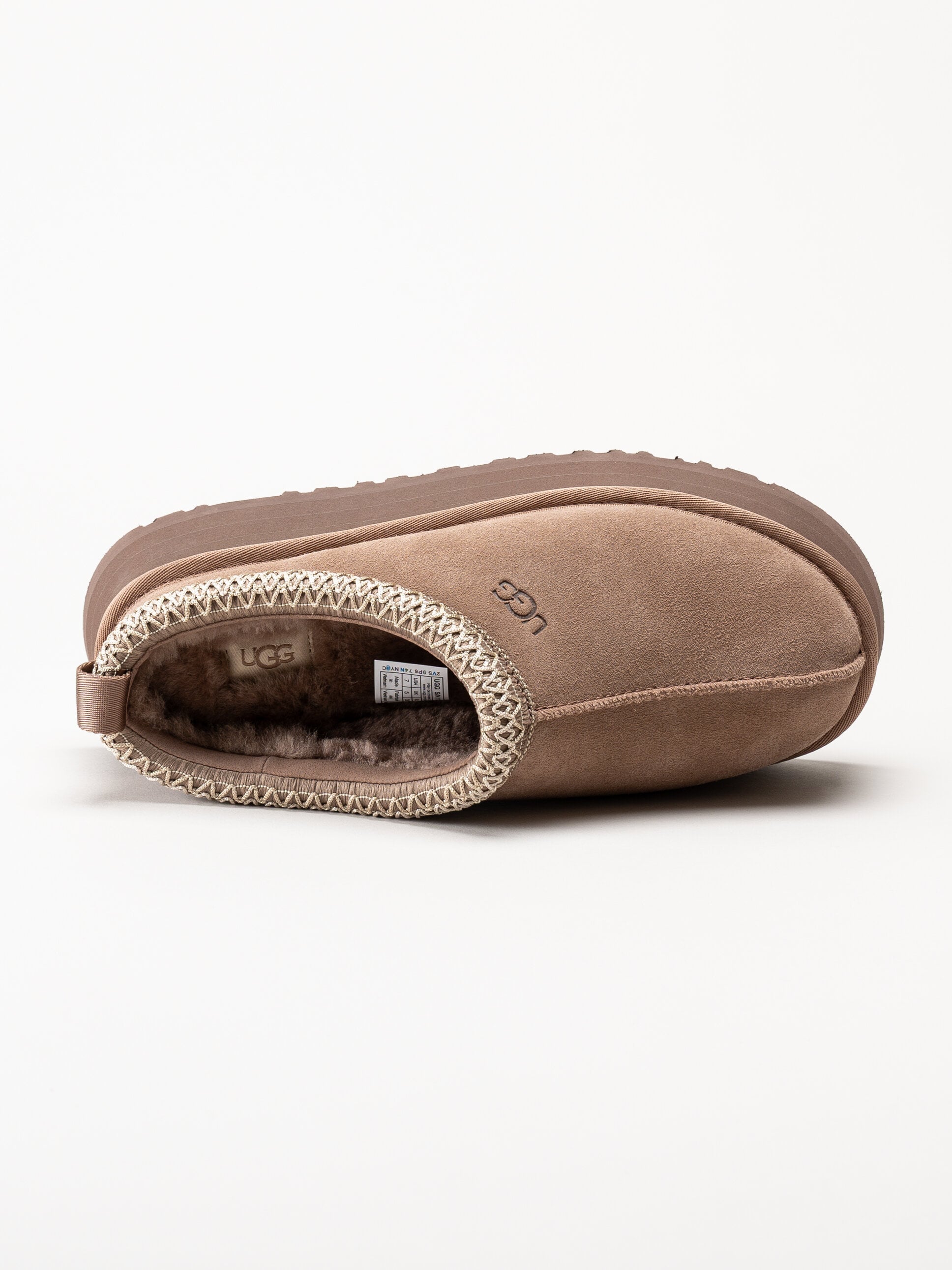 UGG - W Tazz II - Bruna fårskinnsfodrade tofflor i mocka
