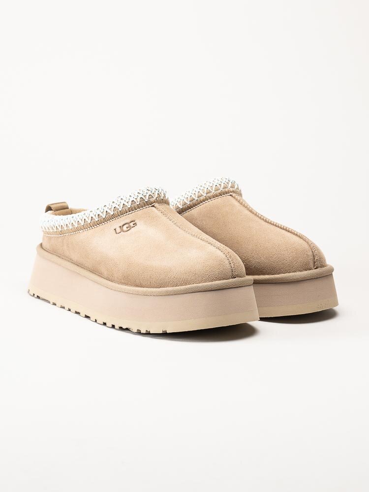 UGG - W Tazz II - Beige fårskinnsfodrade tofflor i mocka