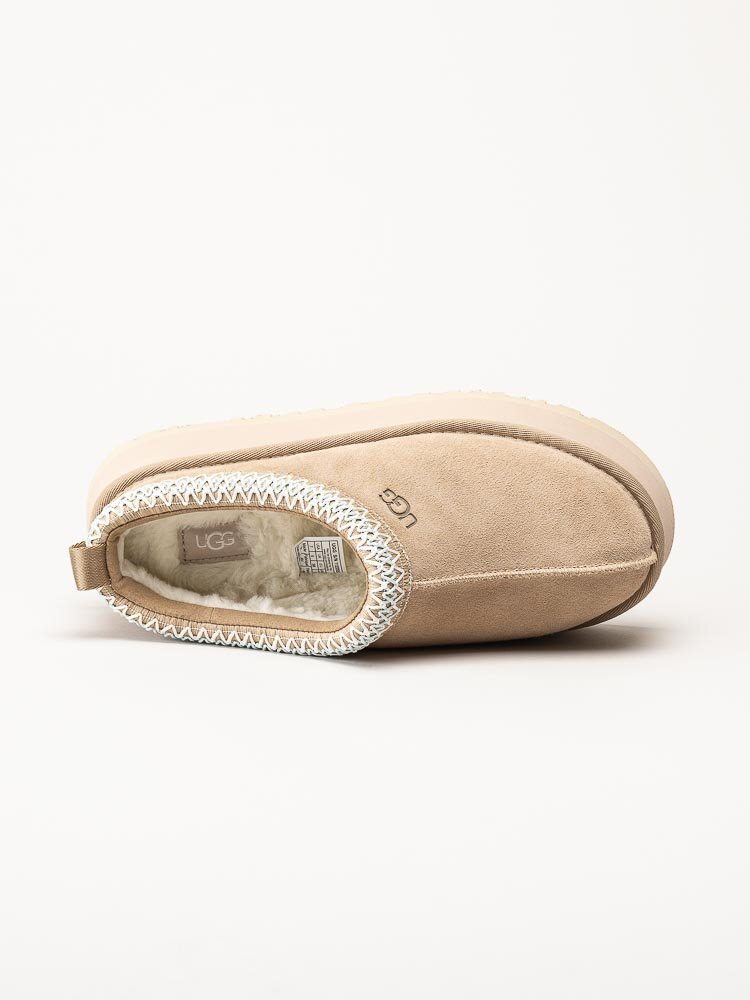 UGG - W Tazz II - Beige fårskinnsfodrade tofflor i mocka