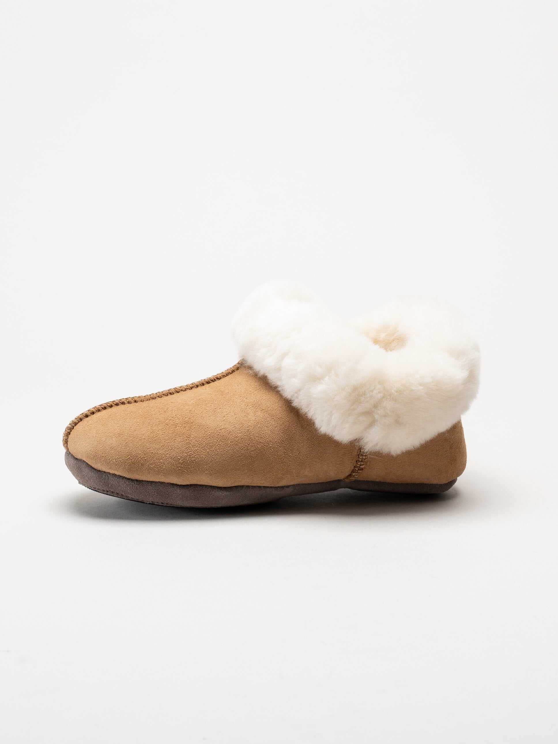 Axelda - Hemsedal - Ljusbruna fodrade tofflor i mocka